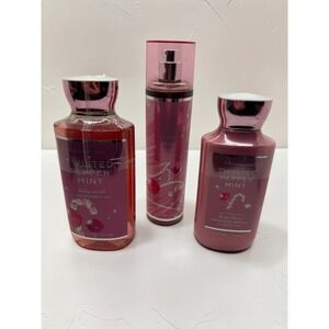 Bath & Body Works TWISTED PEPPERMINT  Set of 3 -  Fragrance Mist /Lotion/ Wash